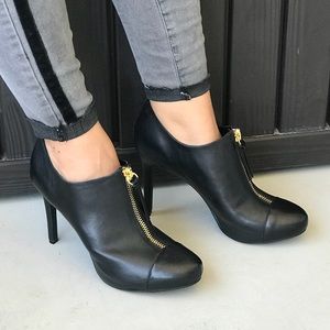 Pointy Toe Zipper Vamp Stiletto Heel Ankle Booties